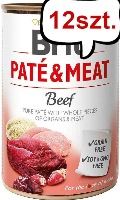 Brit Pate&Meat Adult Beef Mokra Karma dla psa op. 400g Pakiet 12szt.