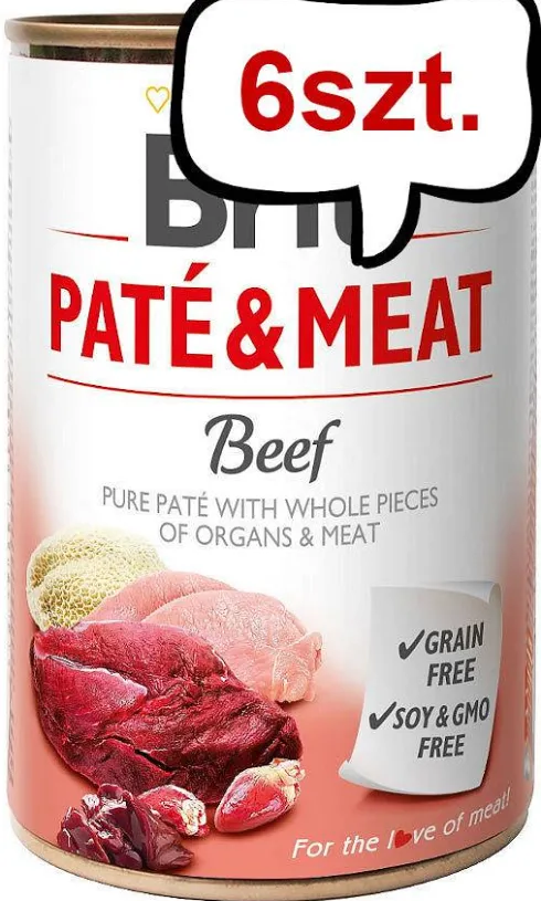 Brit Pate&Meat Adult Beef Mokra Karma dla psa op. 800g Pakiet 6szt.