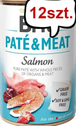 Brit Pate&Meat Adult Salmon Mokra Karma dla psa op. 400g Pakiet 12szt.