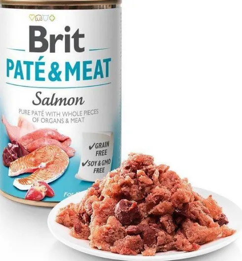 Brit Pate&Meat Adult Salmon Mokra Karma dla psa op. 800g