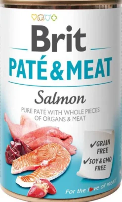 Brit Pate&Meat Adult Salmon Mokra Karma dla psa op. 800g Pakiet 6szt.