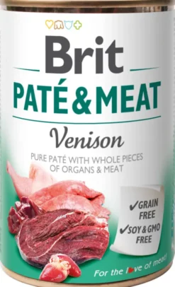 Brit Pate&Meat Adult Venison Mokra Karma dla psa op. 400g