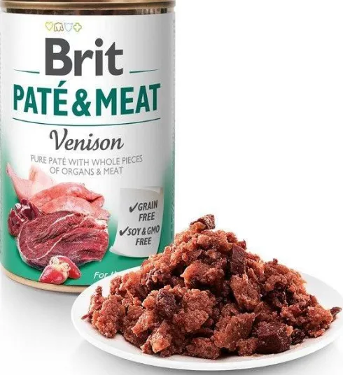 Brit Pate&Meat Adult Venison Mokra Karma dla psa op. 800g Pakiet 6szt.