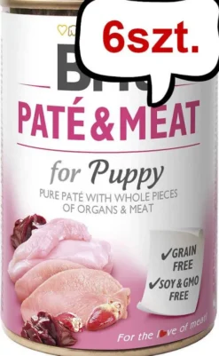 Brit Pate&Meat Puppy Chicken&Turkey Mokra Karma dla psa op. 800g Pakiet 6szt.
