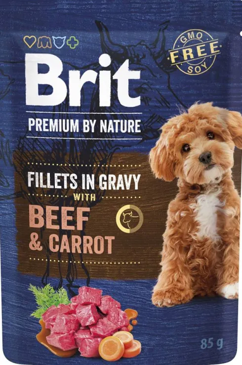 Brit Premium Adult Beef&Carrot Fillets in Gravy Mokra Karma dla psa op. 85g