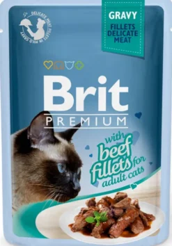 Brit Premium Adult Beef Fillets GRAVY Mokra Karma dla kota op. 85g PAKIET 24szt.