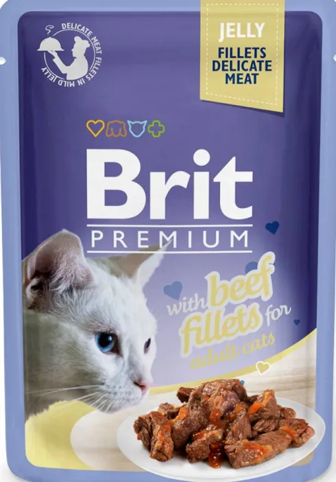 Brit Premium Adult Beef Fillets JELLY Mokra Karma dla kota op. 85g