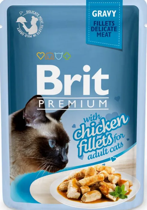 Brit Premium Adult Chicken Fillets GRAVY Mokra Karma dla kota op. 85g