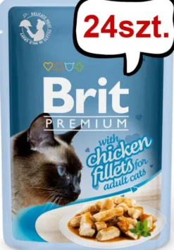 Brit Premium Adult Chicken Fillets GRAVY Mokra Karma dla kota op. 85g PAKIET 24szt.