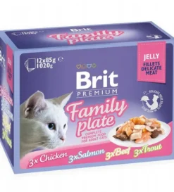 Brit Premium Adult Family Plate Fillets in jelly Mokra Karma dla kota op. 12x85g
