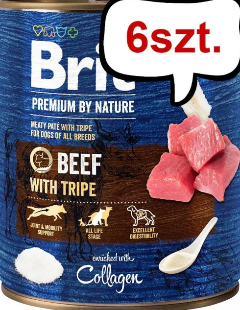 Brit Premium by Nature Beef with Tripe Mokra Karma dla psa op. 800g Pakiet 6szt.