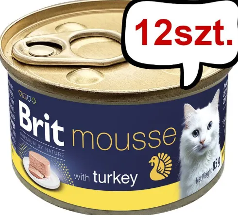 Brit Premium by Nature Cat Mousse Turkey Mokra Karma dla kota op. 85g Pakiet 12szt.