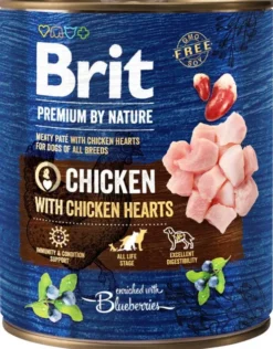 Brit Premium by Nature Chicken with Chicken Hearts Mokra Karma dla psa op. 800g Pakiet 6szt.