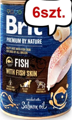 Brit Premium by Nature Fish with Fish Skin Mokra Karma dla psa op. 400g Pakiet 6szt.