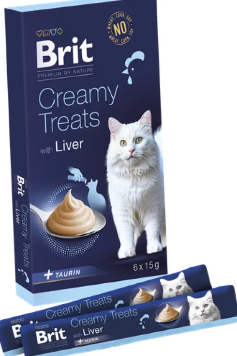 Brit Premium Creamy Treats with Liver Przysmak dla kota op. 6x15g