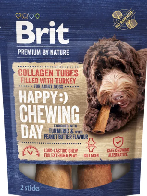 Brit Premium Happy Chewing Day Collagen Tubes filled with turkey Przysmak dla psa op. 2szt.