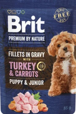 Brit Premium Junior Turkey&Carrot Fillets in Gravy Mokra Karma dla psa op. 85g