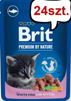 Brit Premium Kitten White Fish Chunks Mokra Karma dla kociąt op. 100g Pakiet 24szt.