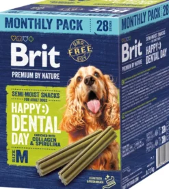 Brit Premium Monthly Pack Happy Snacks Dental Przysmak dla psa rozm. M op. 28szt.+ Brit Training Snack Small op. 200g