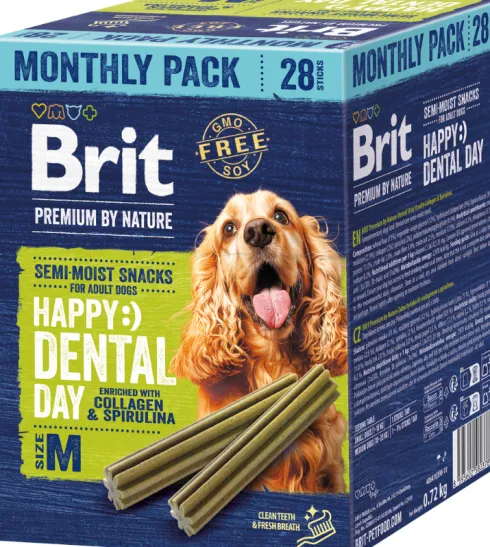 Brit Premium Monthly Pack Happy Snacks Dental Przysmak dla psa rozm. M op. 28szt.+ Brit Training Snack Small op. 200g