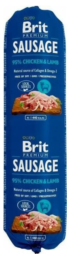 Brit Premium Sausage Adult Chicken&Lamb Mokra Karma dla psa op. 800g Pakiet 12szt.