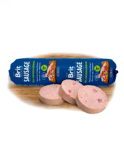 Brit Premium Sausage Adult Chicken&Venison Mokra Karma dla psa op. 800g