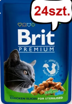Brit Premium Sterilised Chicken Chunks Mokra Karma dla kota op. 100g PAKIET 24szt.