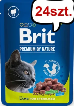 Brit Premium Sterilised Lamb Chunks Mokra Karma dla kota op. 100g Pakiet 24szt.