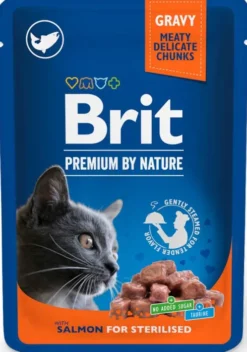 Brit Premium Sterilised Salmon Chunks Mokra Karma dla kota op. 100g