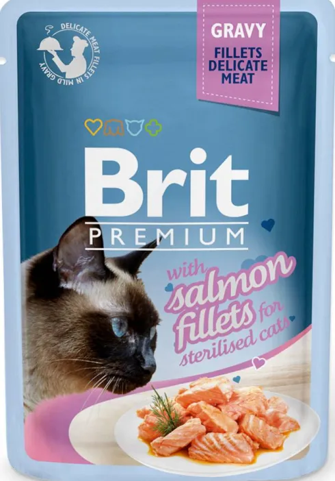 Brit Premium Sterilised Salmon Fillets Mokra Karma dla kota op. 85g PAKIET 24szt.