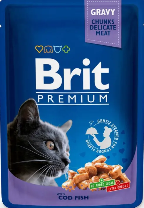Brit Premium Value Pack Adult Cats Delicate Chunks in Gravy Mokra Karma dla kota op. 40x100g
