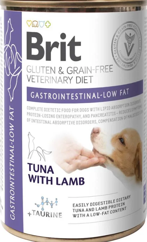 Brit Veterinary Diet Gastrointestinal Low Fat Tuna&Lamb Mokra Karma dla psa op. 400g