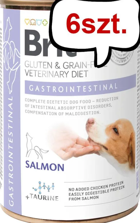 Brit Veterinary Diet Gastrointestinal Salmon Mokra Karma dla psa op. 400g Pakiet 6szt.
