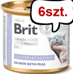 Brit Veterinary Diet Gastrointestinal Salmon&Pea Mokra Karma dla kota op. 200g Pakiet 6szt.