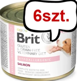 Brit Veterinary Diet Hypoallergenic Salmon Mokra Karma dla psa op. 200g Pakiet 6szt.