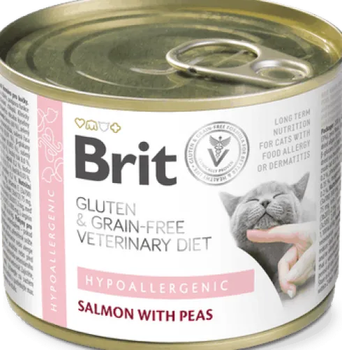 Brit Veterinary Diet Hypoallergenic Salmon&Pea Mokra Karma dla kota op. 200g