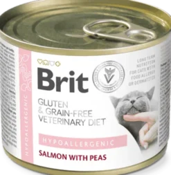 Brit Veterinary Diet Hypoallergenic Salmon&Pea Mokra Karma dla kota op. 200g Pakiet 6szt.