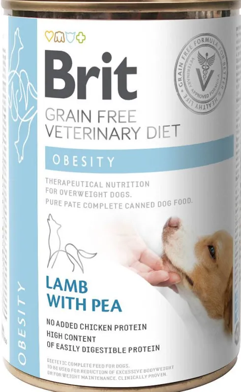 Brit Veterinary Diet Obesity Lamb&Pea Mokra Karma dla psa op. 400g