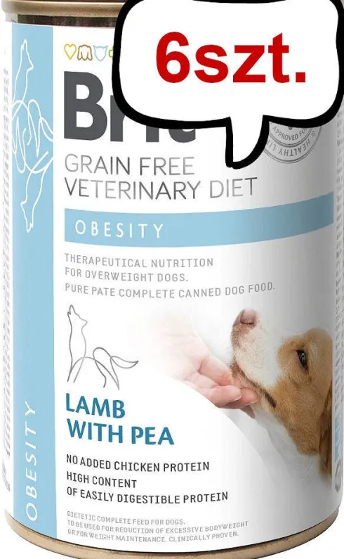 Brit Veterinary Diet Obesity Lamb&Pea Mokra Karma dla psa op. 400g Pakiet 6szt.