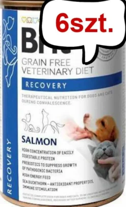 Brit Veterinary Diet Recovery Salmon Mokra Karma dla psa i kota op. 400g Pakiet 6szt.