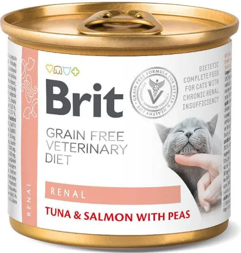Brit Veterinary Diet Renal Tuna&Salmon&Pea Mokra Karma dla kota op. 200g