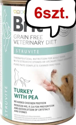Brit Veterinary Diet Struvite Turkey&Pea Mokra Karma dla psa op. 400g Pakiet 6szt.