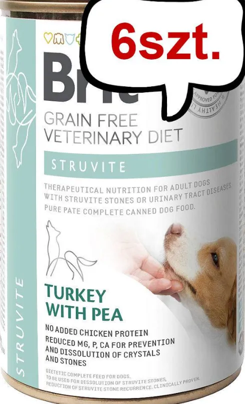 Brit Veterinary Diet Struvite Turkey&Pea Mokra Karma dla psa op. 400g Pakiet 6szt.