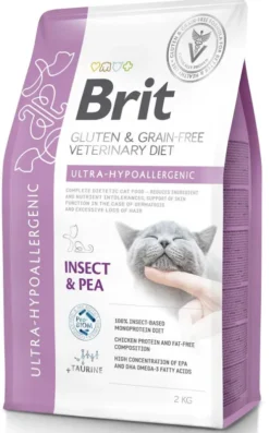 Brit Veterinary Diet Ultra-Hypoallergenic Insect&Pea Sucha Karma dla kota op. 2kg