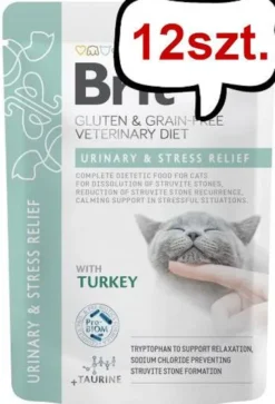 Brit Veterinary Diet Urinary&Stress Relief Turkey Mokra Karma dla kota op. 85g Pakiet 12szt. SASZETKA