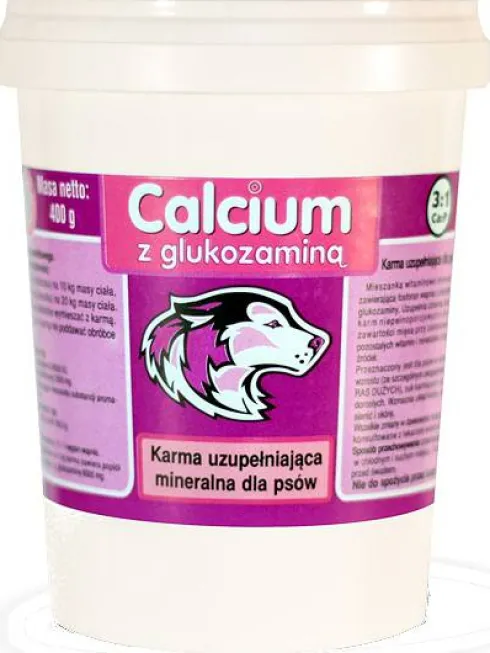 Calcium Preparat witaminowy Fioletowy z glukozaminą dla psa op. 400g