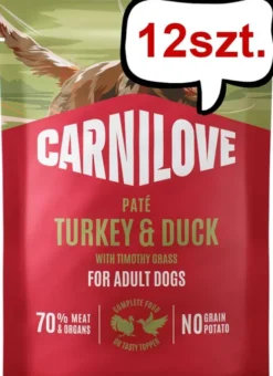 Carnilove Adult Turkey&Duck Pate Mokra Karma dla psa op. 300g Pakiet 12szt. SASZETKA