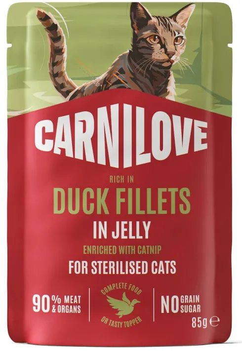 Carnilove Cat Adult Sterilised Duck Fillets in Jelly Mokra Karma dla kota op. 85g