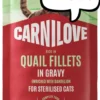 Carnilove Cat Adult Sterilised Quail Fillets in Gravy Mokra Karma dla kota op. 85g Pakiet 12szt.