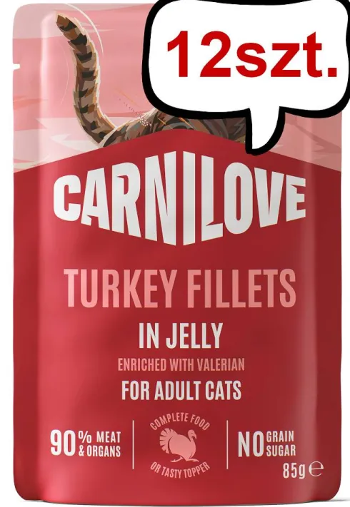 Carnilove Cat Adult Turkey Fillets in Jelly Mokra Karma dla kota op. 85g Pakiet 12szt.